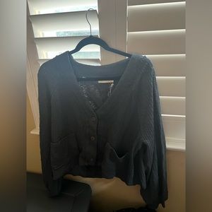 Dark green cropped cardigan